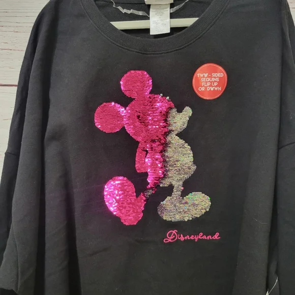Disney Mickey Mouse Disneyland Reverse Sequin Sweater - Picture 10 of 14